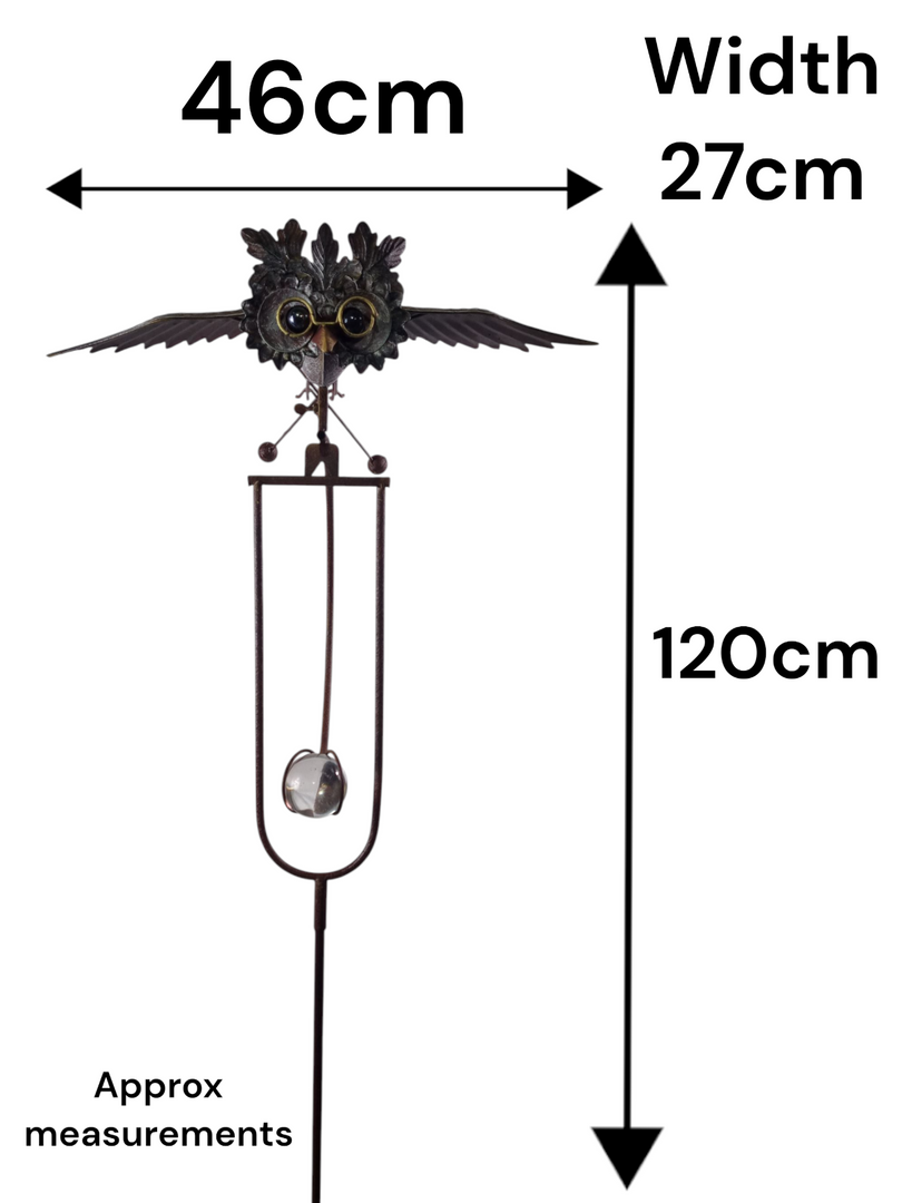 Flying Rocking Balancing Wise Owl Bird Rocker Garden Ornament Decoration Stake1