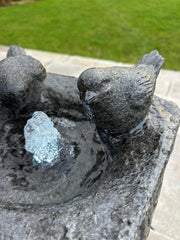 Grey Two Birds Water Feature With Light Garden Giftwear Outdoor Decor Decoration5