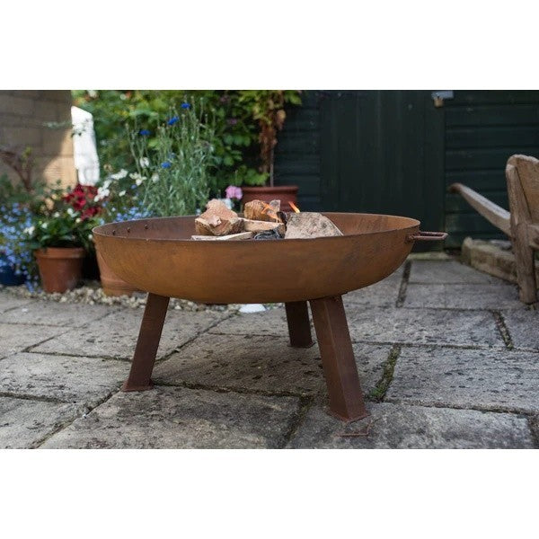 Large Garden Fire Pit Outdoor Patio Camping Cast Iron Bowl Log Burner Heater16