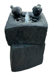 Black Two Birds Water Feature With Light Garden Gift Outdoor Decor Decoration10