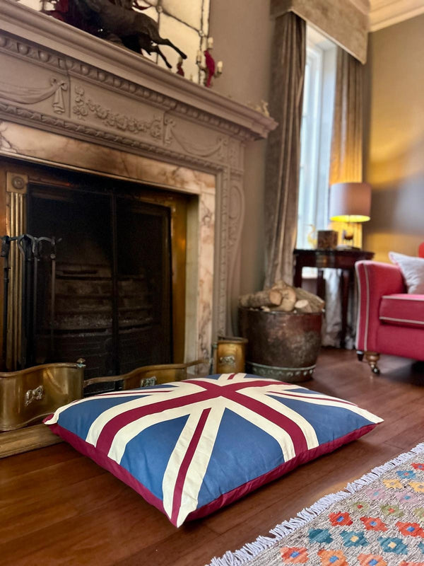 Vintage Retro Union Jack UK Floor Cushion Red Blue Dog Bed Garden Indoor Gift0