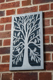 Zinc Tree of Life Wall Mirror with Birds Garden Outdoor Wall Plaque Decoration2