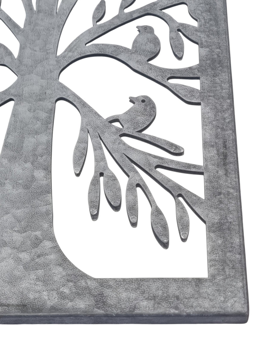 Zinc Tree of Life Wall Mirror with Birds Garden Outdoor Wall Plaque Decoration11