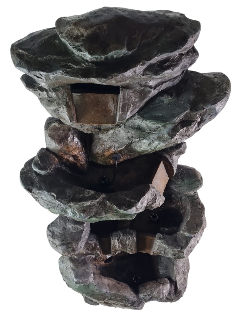 Rock Pool Water Feature Slate Effect Garden Light Up LED Outdoor Decor Gift13