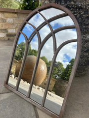 St Mary Solar Powered Gothic Arch Garden Mirror LED Lights Outdoor Wall Decor3