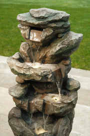 Rock Pool Water Feature Slate Effect Garden Light Up LED Outdoor Decor Gift9