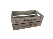 Wooden Crate Best Mum In The World Decorative Gift Storage Box Hamper Christmas5