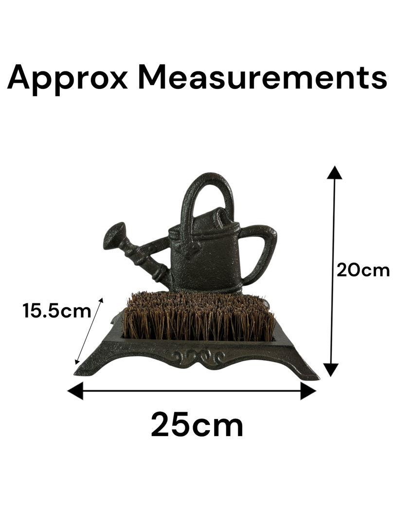 Cast Iron Watering Can Boot Scraper Brush Shoe Welly Boot Cleaner Garden Gift13