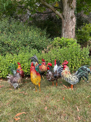 Decorative Metal Cockerel Garden Statue Outdoor Lawn Ornament Farm Farmyard5