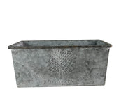 Set Of 3 Zinc Rectangular Garden Planters Plant Pot Embossed Heritage Tree11