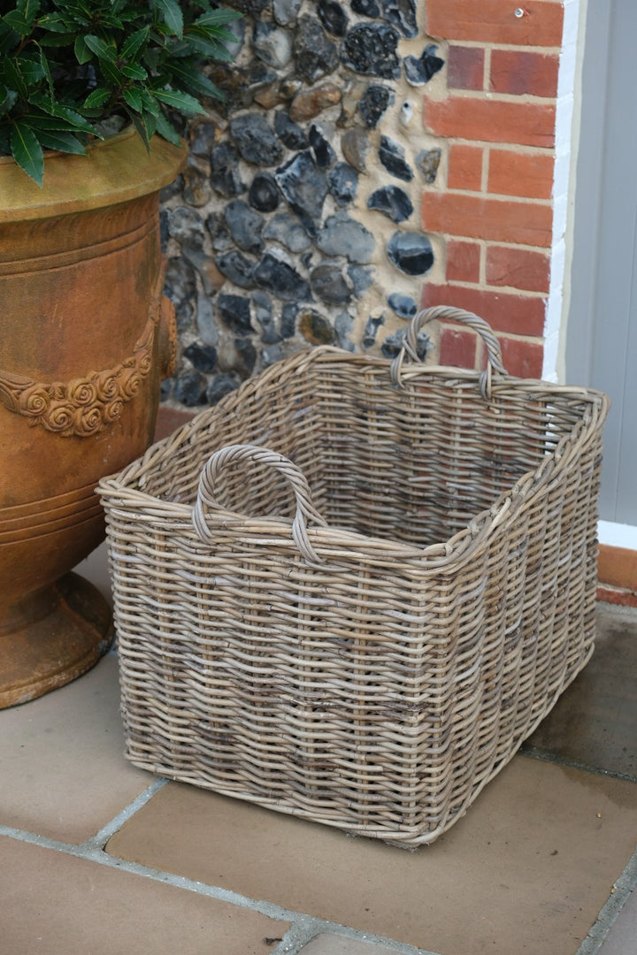 NEW Rectangular Kubu Wicker Rattan Log Storage Handmade Basket Large Heavy Duty14
