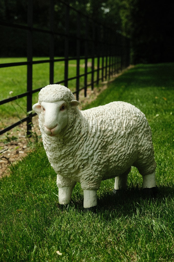 Realistic White Sheep Garden Statue Ornament Resin Outdoor Farm Animal Decor13