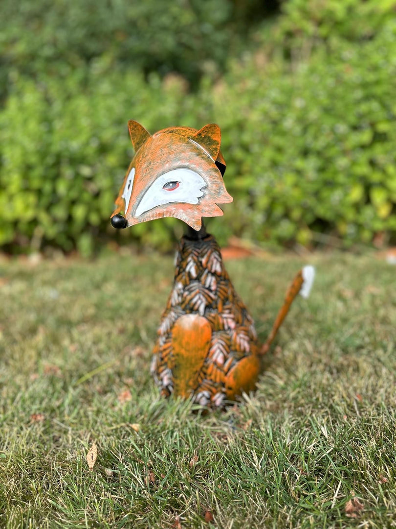 Metal Fox Garden Ornament Stake Cute Woodland Outdoor Lawn Decor Gift Decoration5