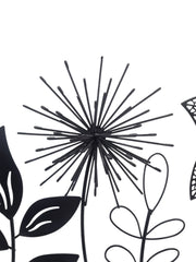 Black Metal Floral Wall Art Square Botanical Flower Leaf Hanging Home Decor Gift5