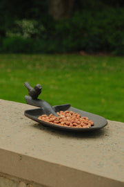Cast Iron Spade Bird Feeder Dish Seed Bowl Garden Gift Ornament Decoration Feed0