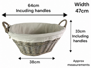 Natural Collection Laundry Lined Wicker Laundry Plain Liner Basket With Handles1