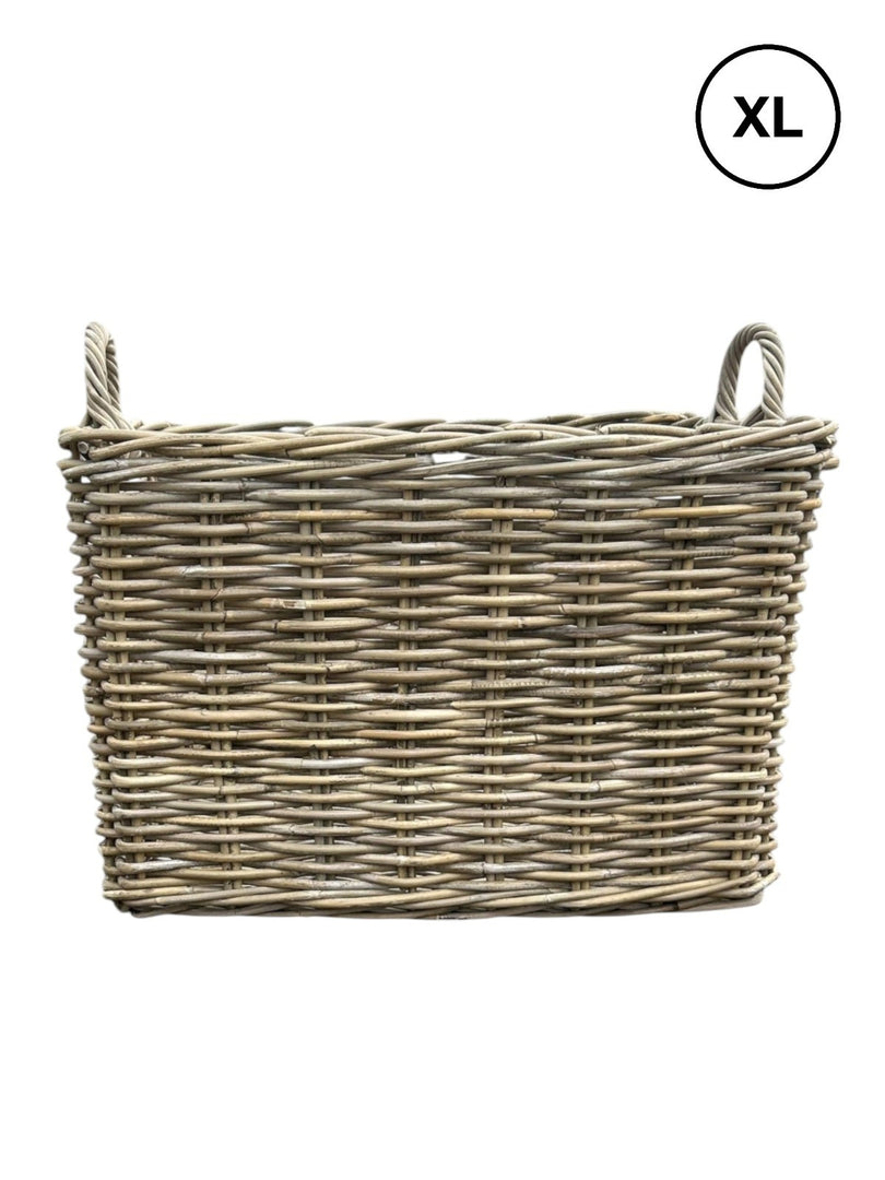 NEW Rectangular Kubu Wicker Rattan Log Storage Handmade Basket Large Heavy Duty22