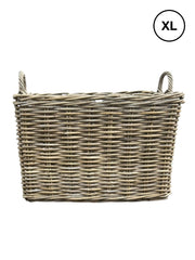 NEW Rectangular Kubu Wicker Rattan Log Storage Handmade Basket Large Heavy Duty22