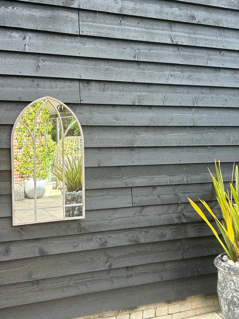 Dorchester XL Solar Powered Gothic Arch Garden Mirror LED Outdoor Wall Decor13