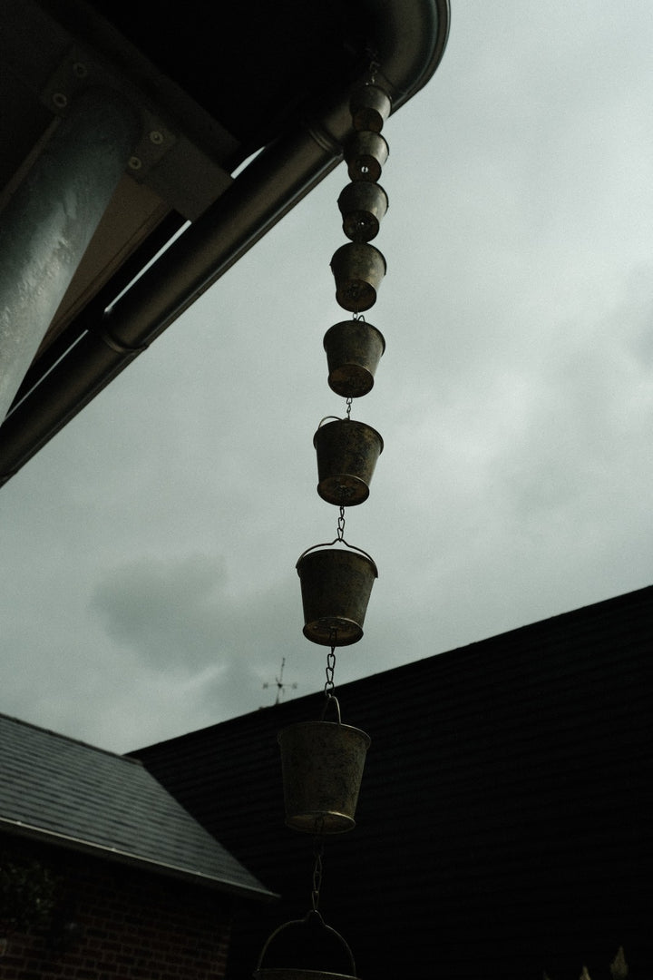 Bucket Rain Chain Hanging Garden Outdoor Nature Ornament Water Decoration8