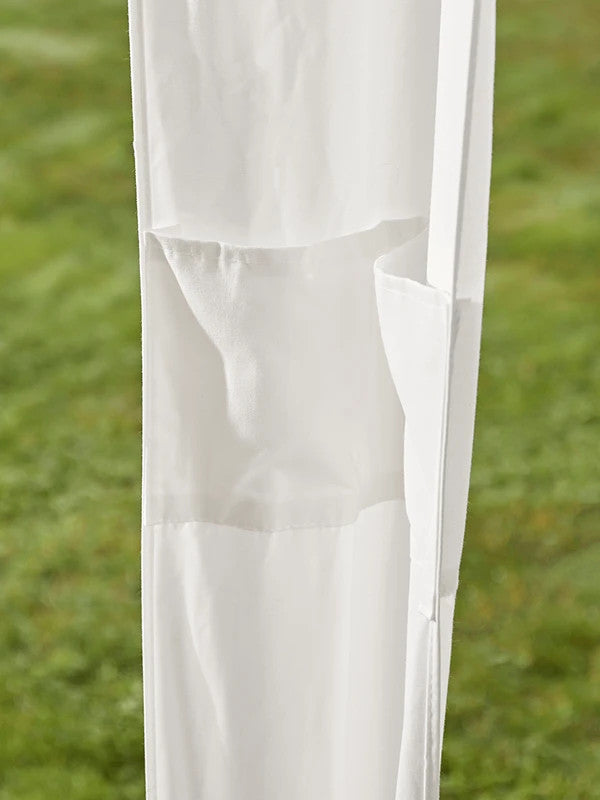 Antique White Gazebo Marquee Canopy Fringe Outdoor Garden Beach Cabana Style UK13