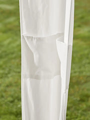 Antique White Gazebo Marquee Canopy Fringe Outdoor Garden Beach Cabana Style UK13