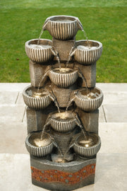 Sparkling Jugs Water Feature Cascading Garden Light Up LED Outdoor Decor Gift0