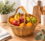 Honey Wicker Shopper Shopping Gift Display Basket No Liner Fold Flat Handles4