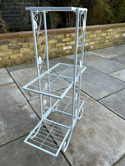 3 Tier White Metal Shelf Decorative Shelves Freestanding Unit Plant Display3