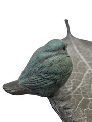 Resin Single Leaf Bowl Bird Bath Feeder Seed Nut Birds Garden Gift Ornament8