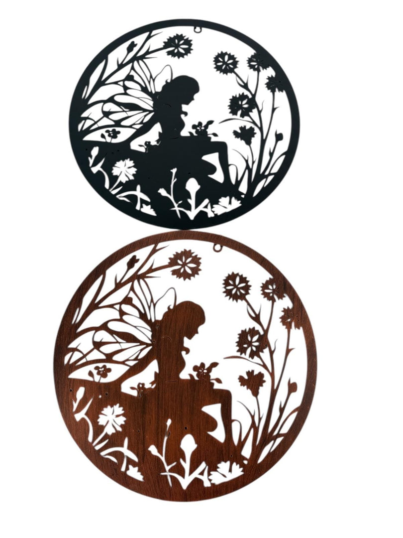 50cm Wall Art Mirror Fairy Fairies Decoration Decor Garden Home Gift Black3