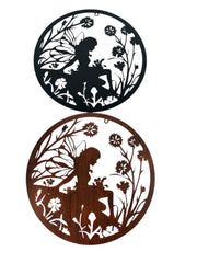 50cm Wall Art Mirror Fairy Fairies Decoration Decor Garden Home Gift Black3
