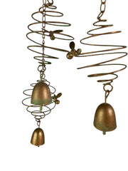 Spiral Bee Hanging Mobile With Bells Metallic Decorative Hanging Garden Ornament4