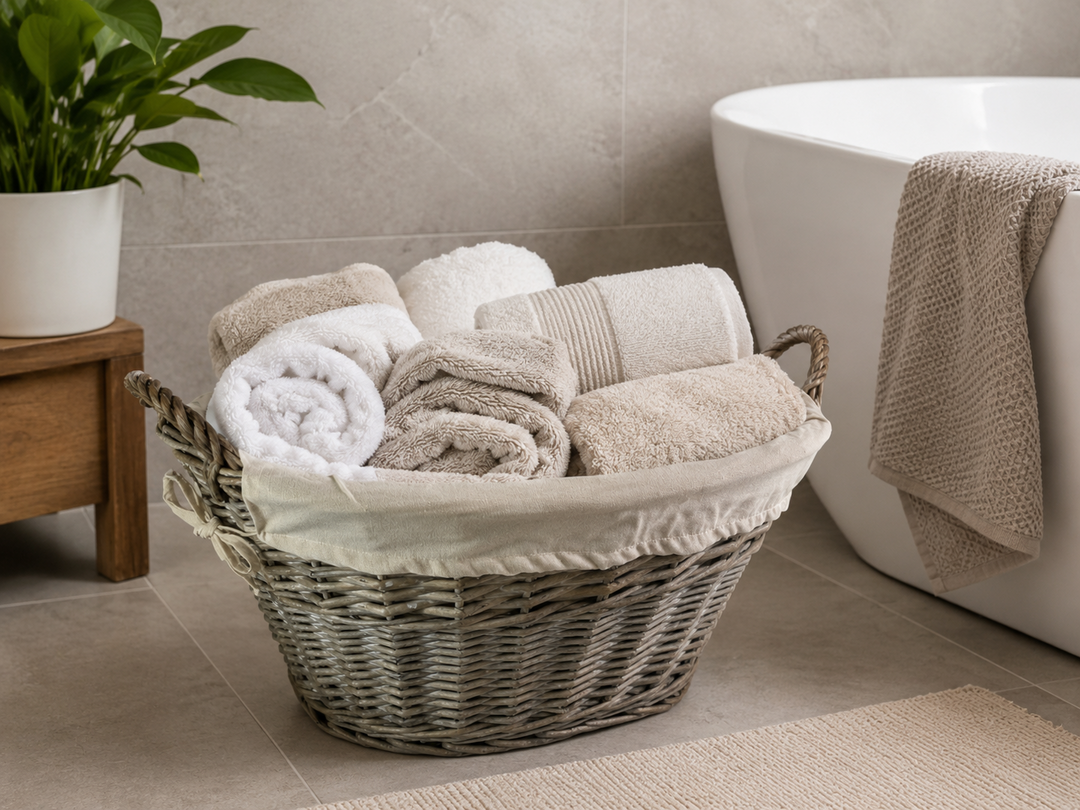 Natural Collection Laundry Lined Wicker Laundry Plain Liner Basket With Handles0