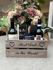 Wooden Crate Best Dad In The World Decorative Box Hamper Gift Christmas Storage4