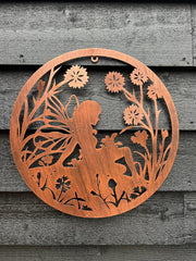 40cm Wall Art Bronze Fairy Fairies Floral Garden Home Decoration Decor Gift0