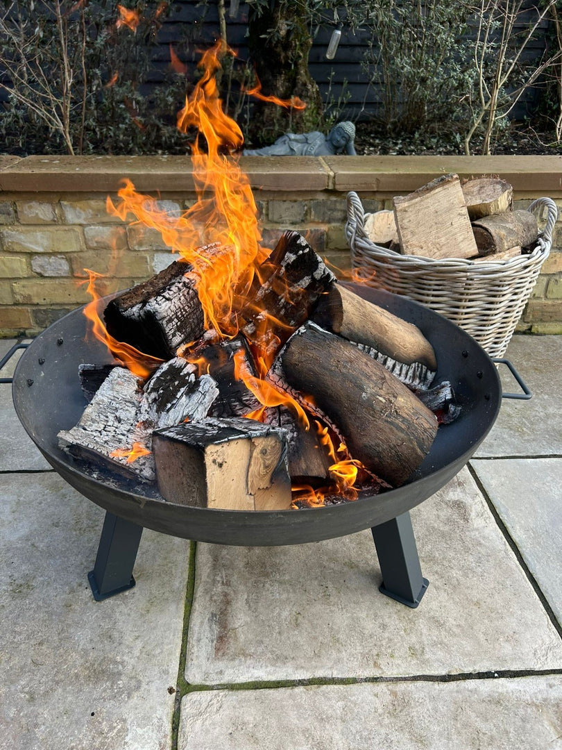 Large Garden Fire Pit Outdoor Patio Camping Cast Iron Bowl Log Burner Heater9