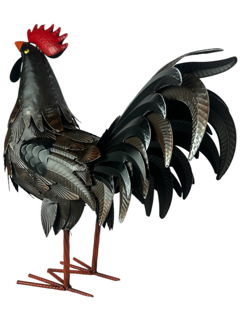 Decorative Dark Brown Metal Cockerel Rooster Garden Outdoor Lawn Ornament Decor18