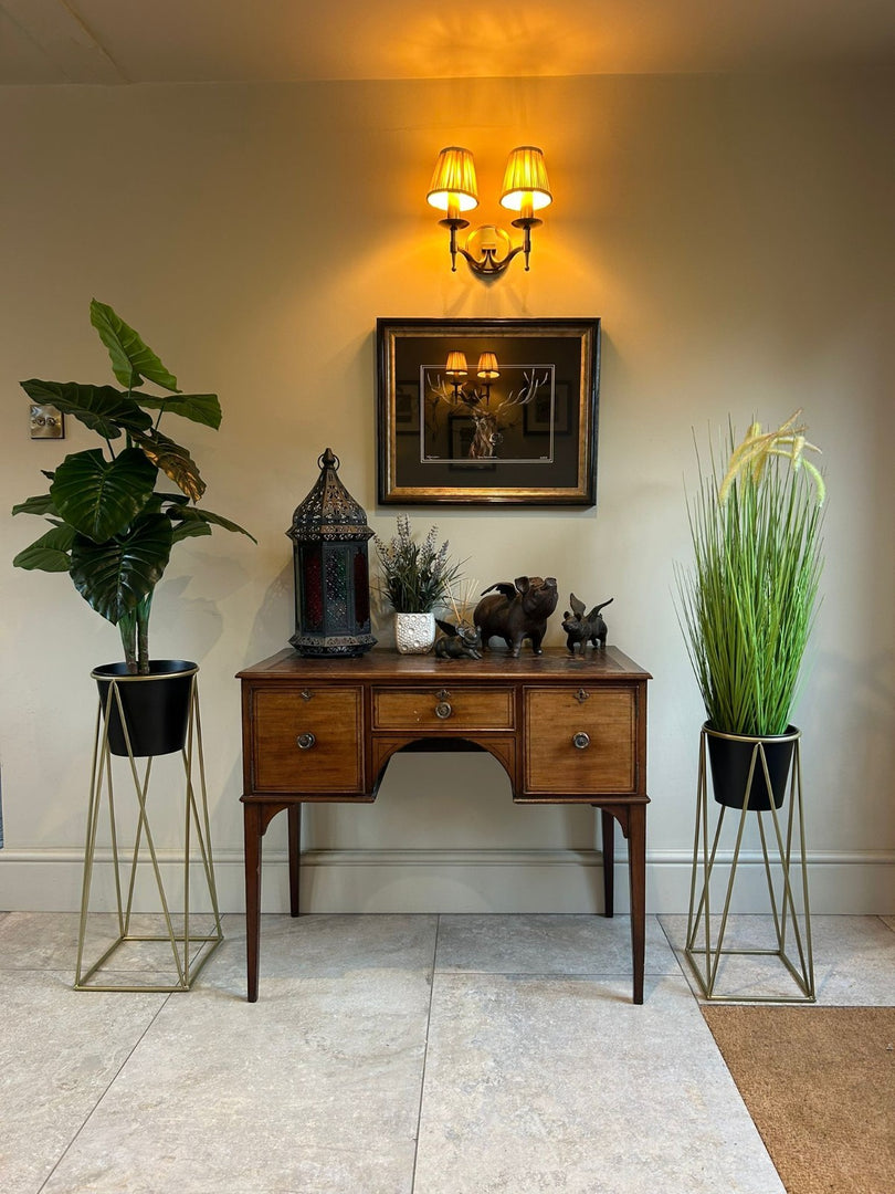 Black Plant Pot Stand Gold Frame Home Garden Decor Gift Set Of 2 Sizes Flower8