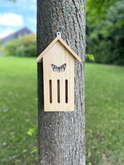 Small Wooden Butterfly Hotel Home Hanging Bug House Garden Gift Decoration2