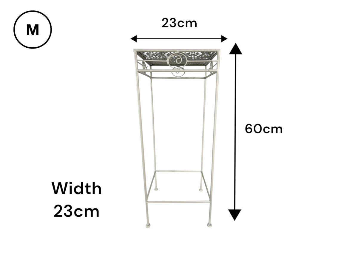Cream Square Plant Pot Table Frame Home Garden Decor Gift Set Of 3 Siz ...
