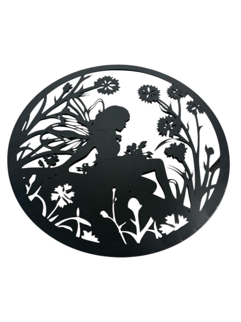 50cm Wall Art Mirror Fairy Fairies Decoration Decor Garden Home Gift Black2