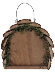 Small Wooden Insect Hotel Home Hanging Bug House with Bark Roof Garden Shelter7