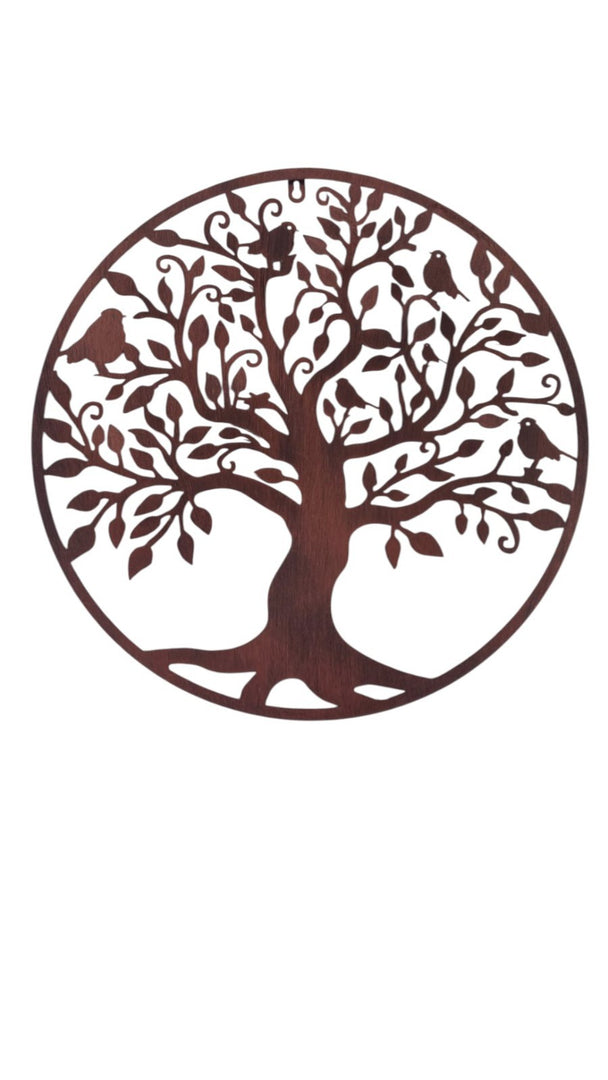 Large 50cm Wall Art Bronze Tree of Life Birds Garden Decoration3