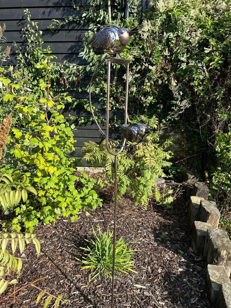 Twin Bird Rocking Balancing Garden Ornament Decoration Rocker Flying Stake2