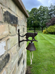 Cast Iron Cat Doorbell Wall Mounted Rustic Garden Home Decorative Hanging Bell5