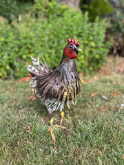 Decorative Metal Brown Hen Chicken Garden Statue Outdoor Lawn Ornament Farmyard5