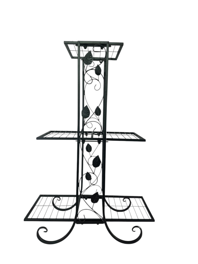 3 Tier Black Metal Shelf Decorative Shelves Freestanding Unit Plant Display5