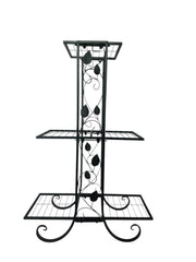 3 Tier Black Metal Shelf Decorative Shelves Freestanding Unit Plant Display5
