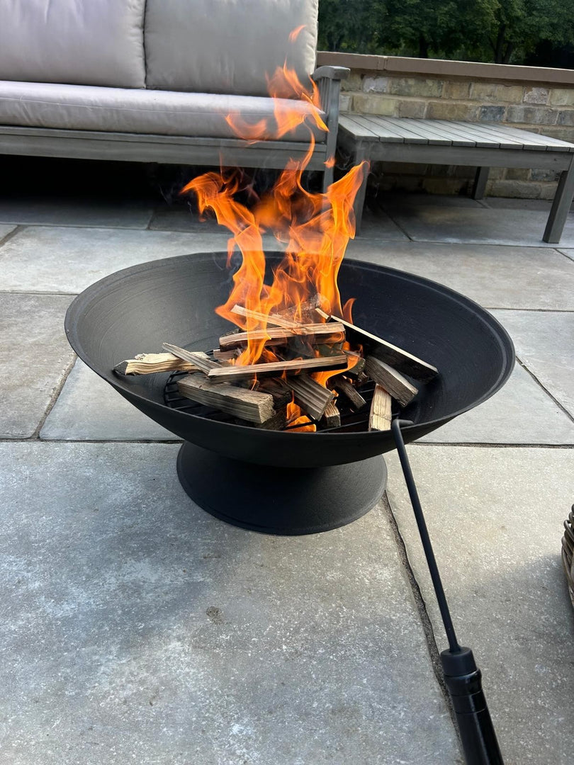 56cm Garden Fire Pit Outdoor Patio Camping Cast Iron Bowl Log Burner Heater4